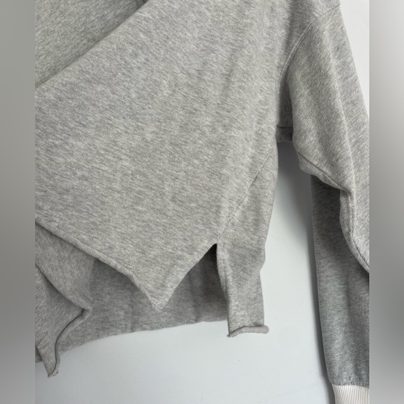 Aerie Polo Collar Light Gray Cropped Long-sleeve - Picture 6 of 7